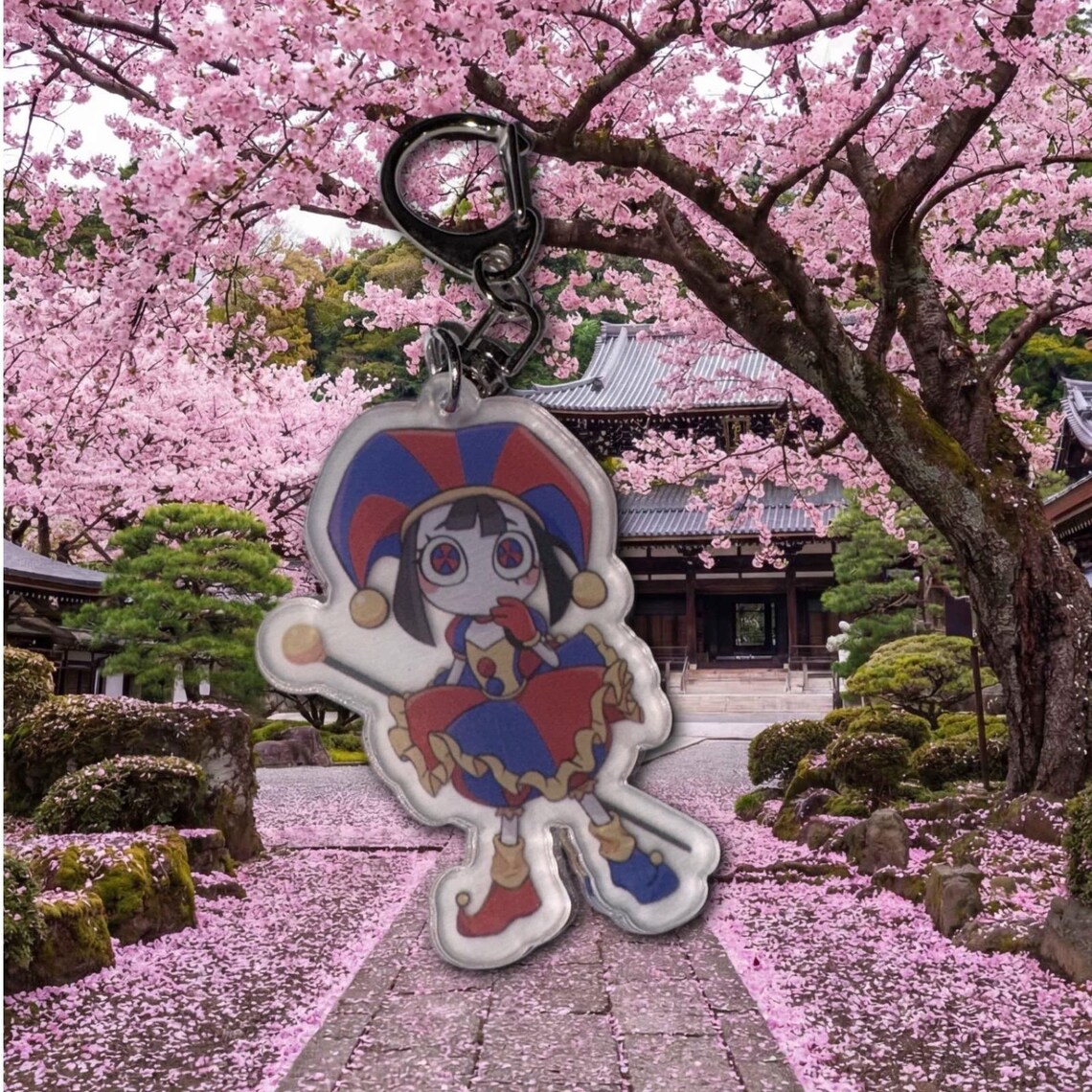 Jester Key Chain Pomni Acrylic Keychain, the Digital Circus Jester Bag Charm - Etsy