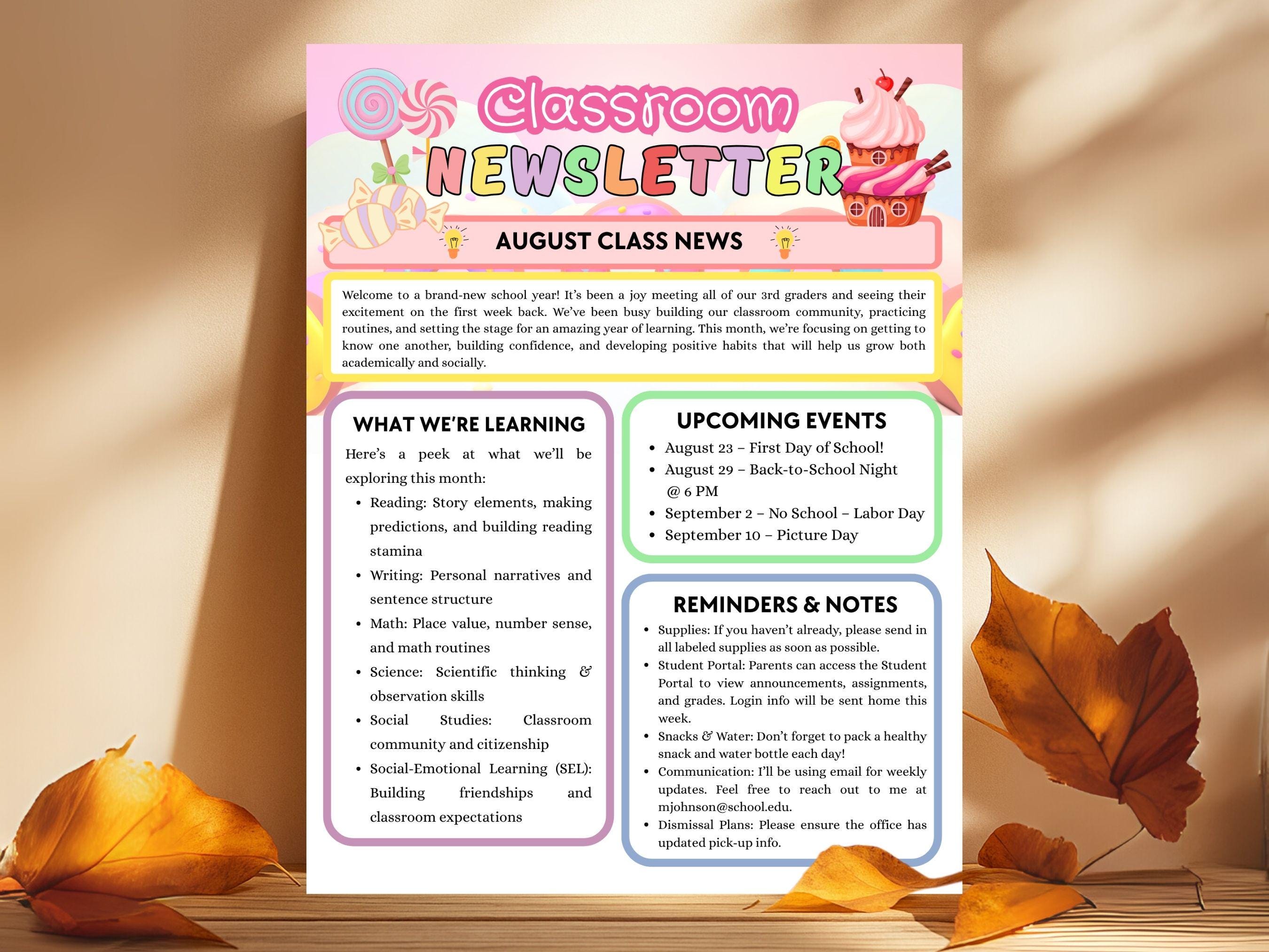 Candyland Teacher Flyer Bundle Candy Theme Meet the Teacher ...