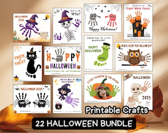 Halloween Handprint Mega Bundle Halloween Kids Craft Activity Toddler DIY Craft Preschool Art Activity Fall Handprint Art   Printable Poster