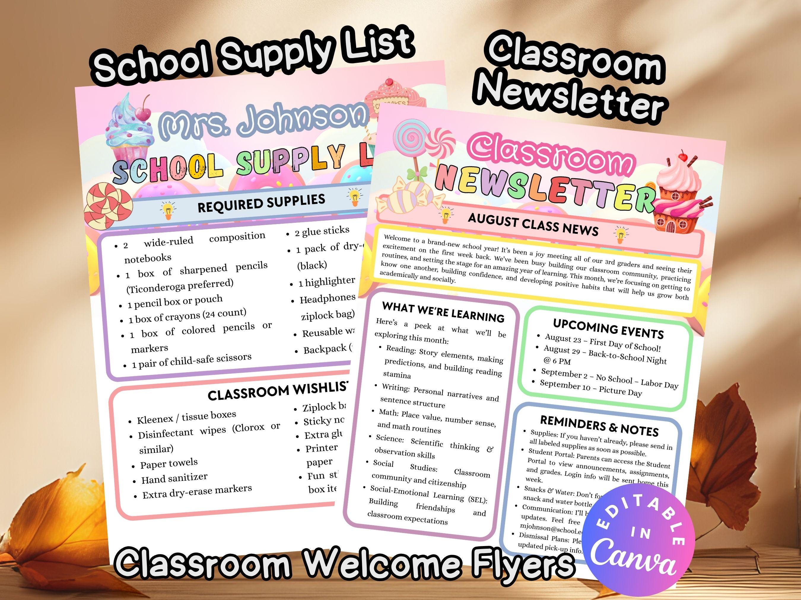 Candyland Teacher Flyer Bundle Candy Theme Meet the Teacher ...