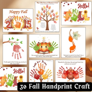 Fall Christian Handprint Craft Mega Bundle Thanksgiving Kids Craft Activity Toddler DIY Craft Preschool Art Activity Fall Handprint Church