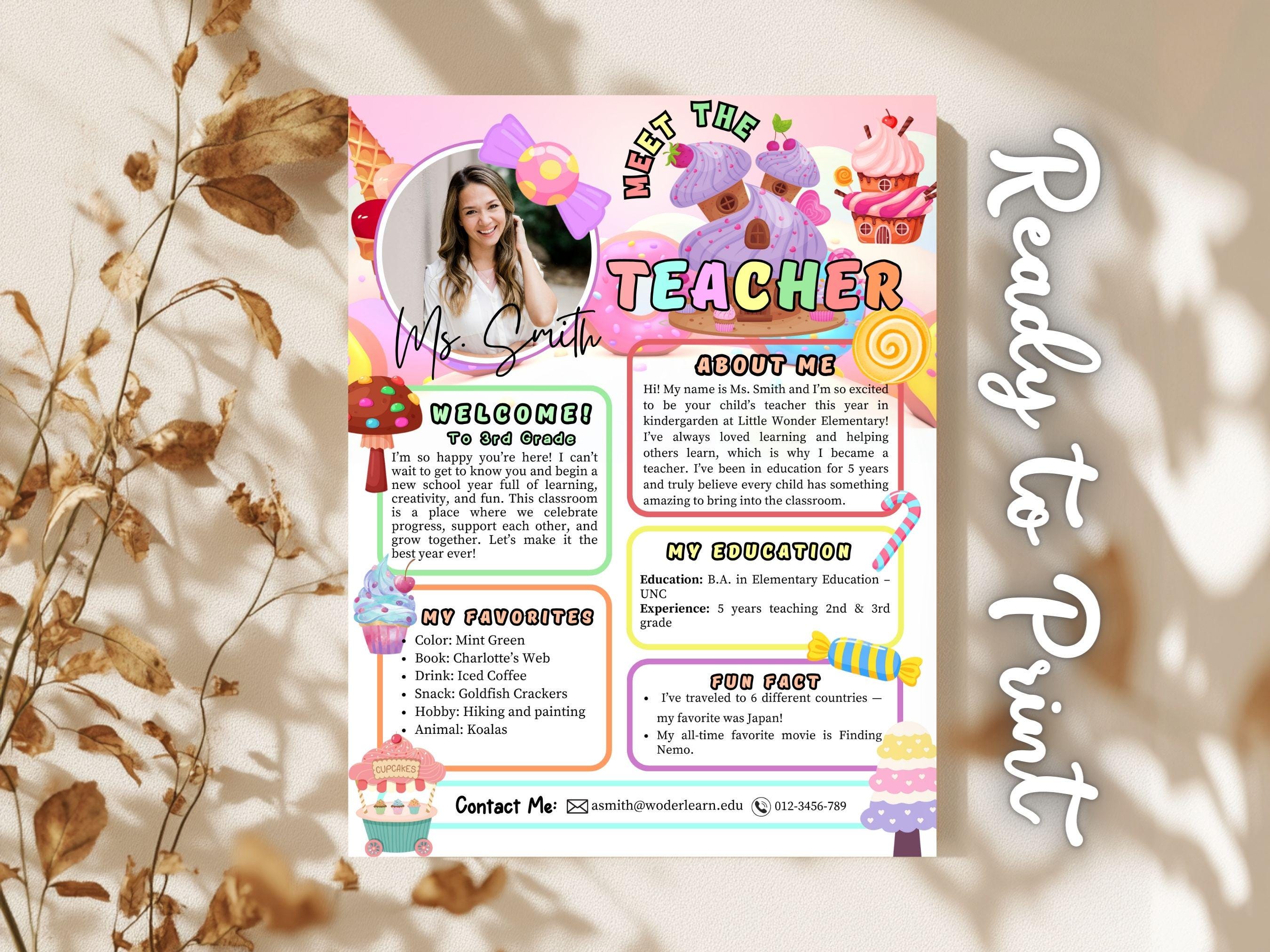 Candyland Meet the Teacher Flyer Pastel Candyland Theme Back to School ...