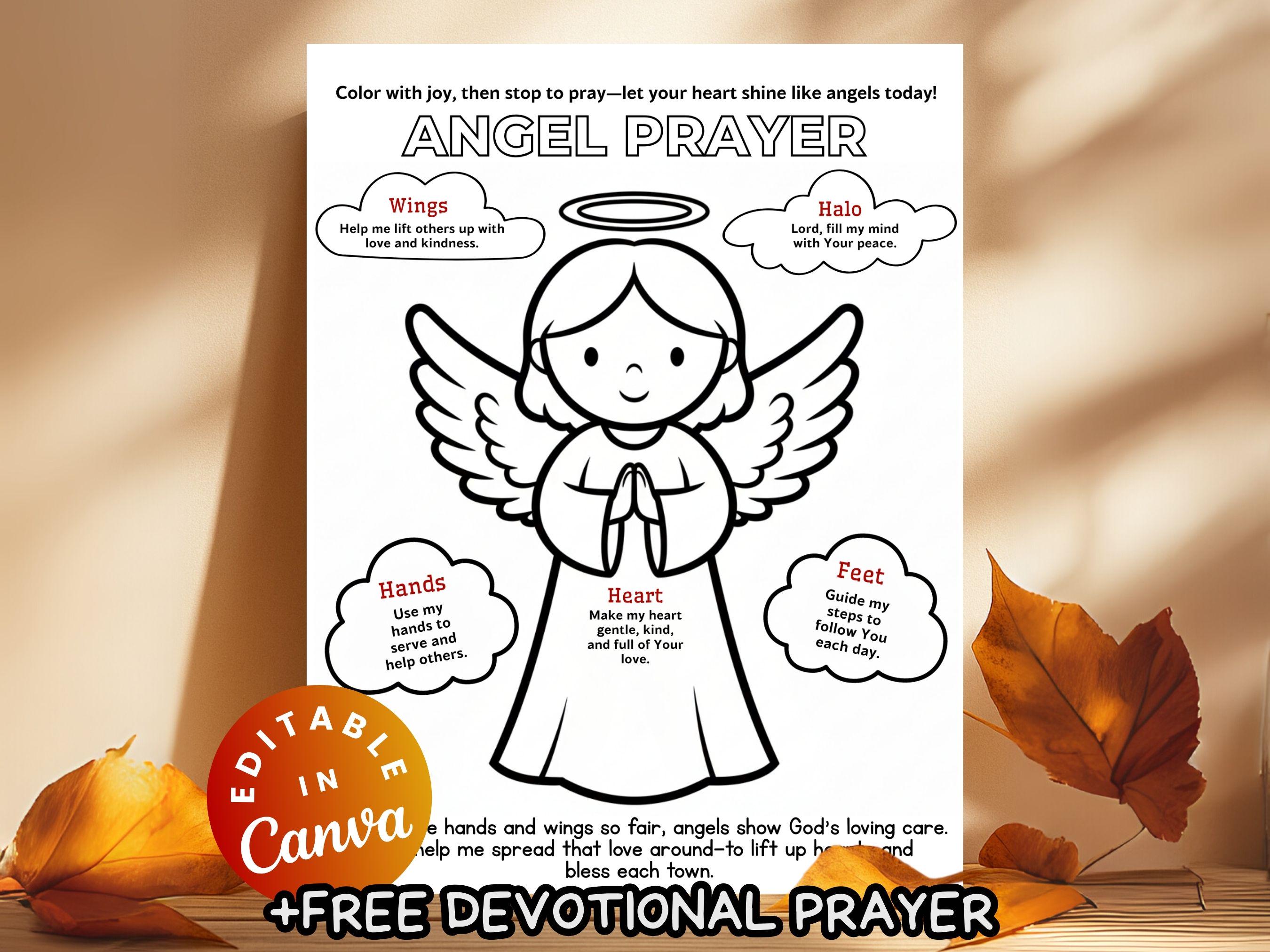 40 Sweet and Easy Angel Crafts for Kids To Make! 33 Christian Angel Prayer Craft Kids Christmas Coloring Activity…