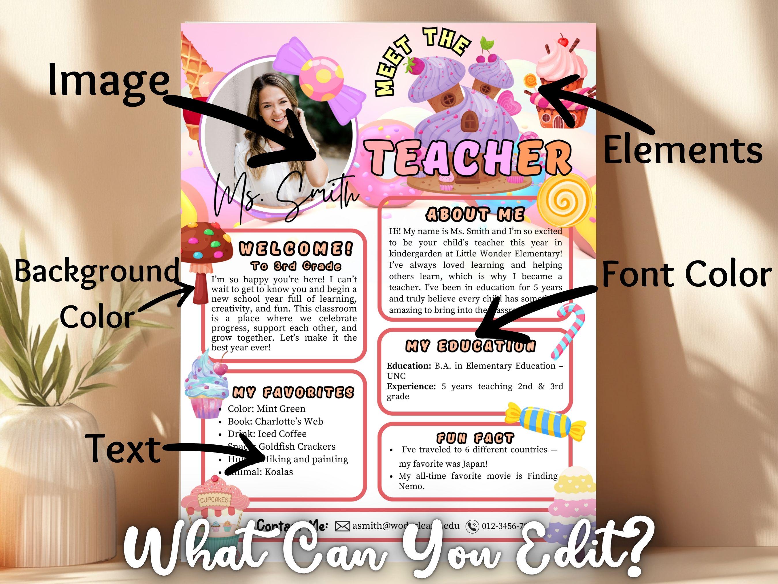 Candyland Meet the Teacher Flyer Pastel Candyland Theme Back to School ...