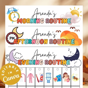 Toddler Morning and Evening Routine Flip Chart Printable Visual Schedule for Kids Toddler Chore Chart Daily Planner for Kids Chore Checklist