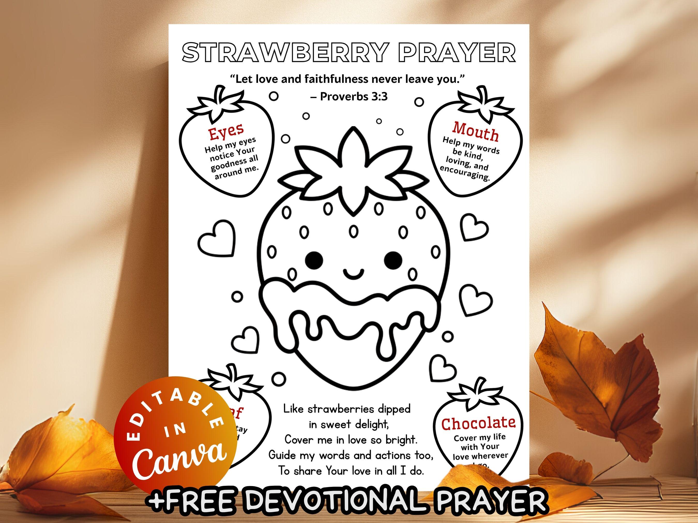 Christian Strawberry Prayer Craft Kids Valentine's Day Activity…