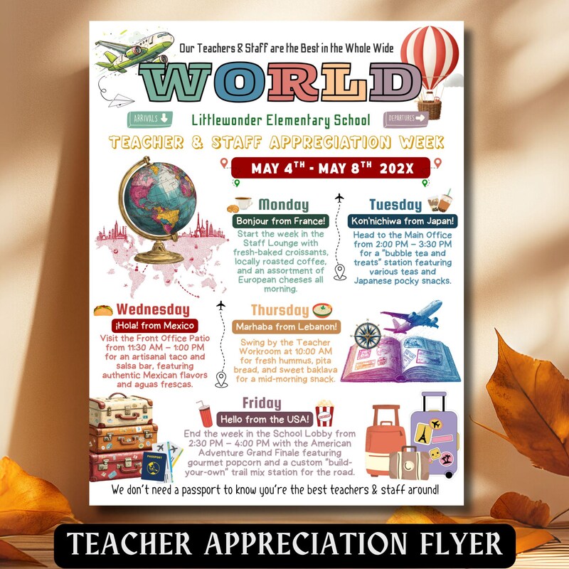 Around the World Teacher Appreciation Theme - Etsy