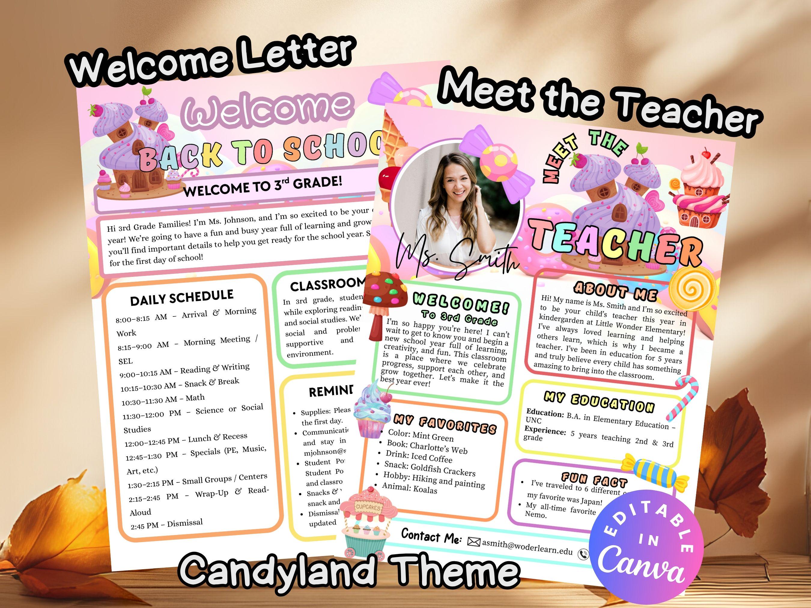 Candyland Teacher Flyer Bundle Candy Theme Meet the Teacher ...