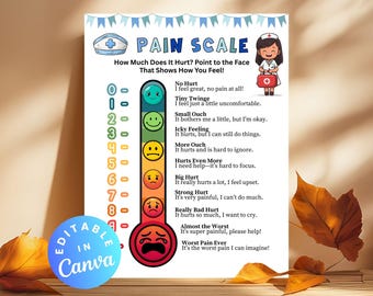 Boho Chic Pain Scale Poster - 11x14 Unframed Therapy Office Decor For School Nurse & Counselors