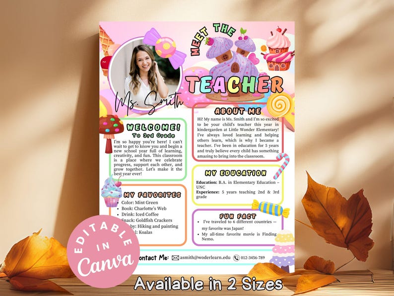 Candyland Meet the Teacher Flyer Pastel Candyland Theme Back to School ...