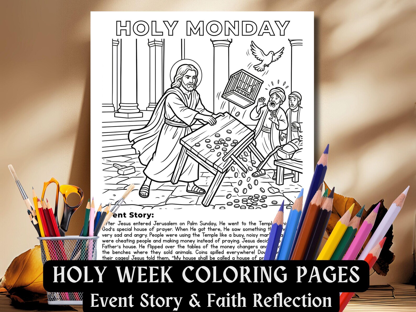 Holy Monday Coloring Page for Kids Catholic Holy Week Activity ...