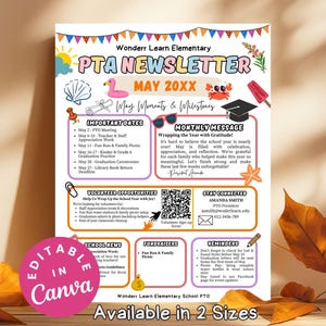 May Classroom Newsletter, Editable School Event News Flyer Teachers Parent Communication PTO Weekly Monthly Newsletter Classroom Decor Ideas