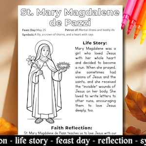 Saint Mary Magdalene De Pazzi Coloring Page Catholic Kids Saint ...