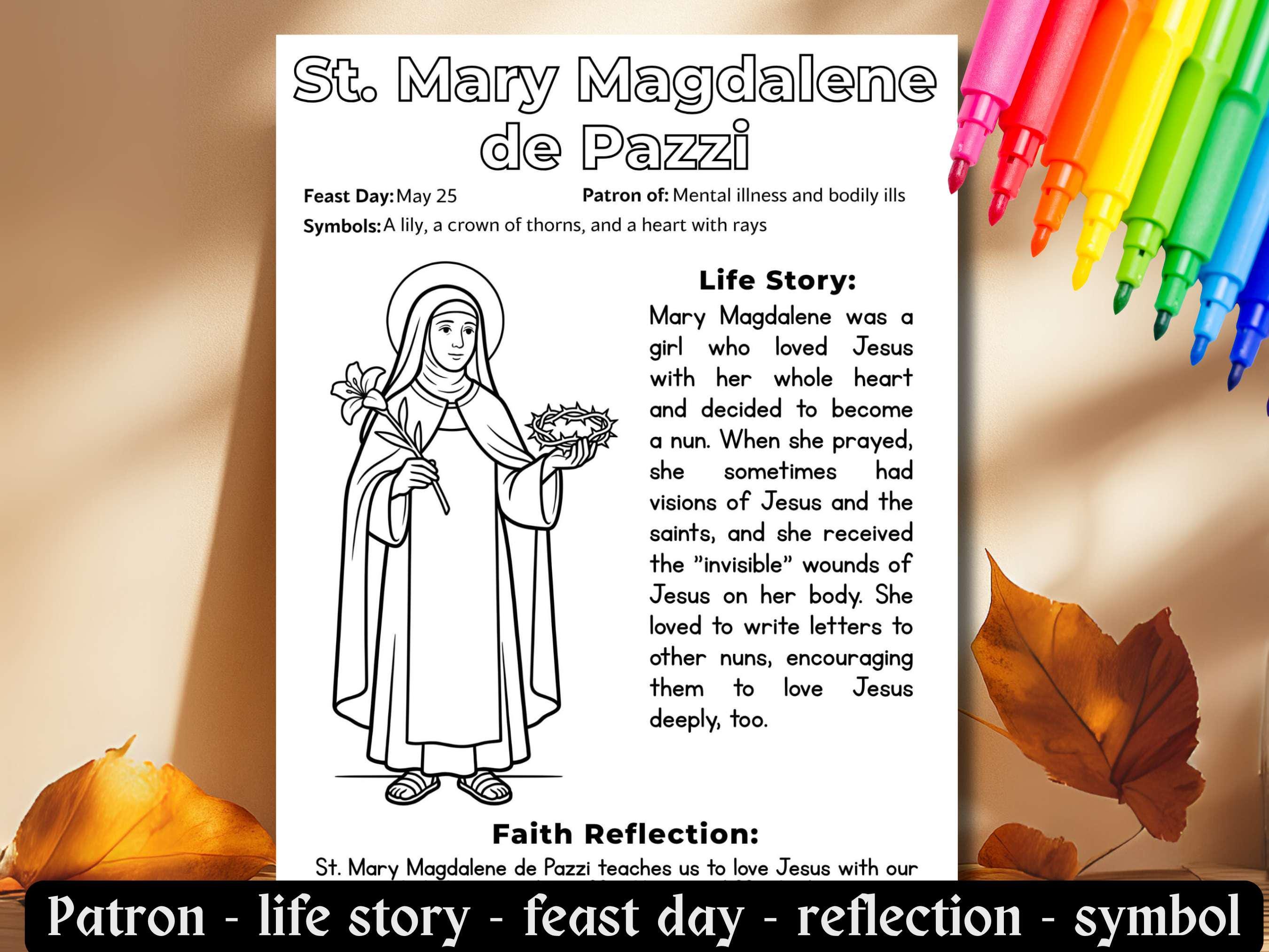 Saint Mary Magdalene De Pazzi Coloring Page Catholic Kids Saint ...