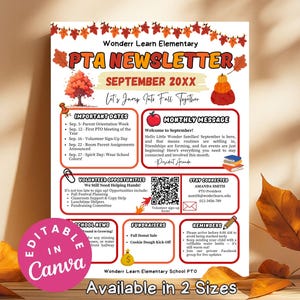 September Classroom Monthly Newsletter PTA PTO Weekly Parent Communication Flyer Teacher Classroom Newsletter Preschool Flyer Daycare Poster