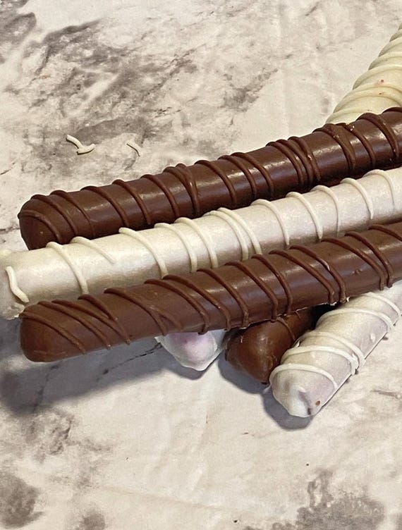 Milk & White Chocolate Covered Pretzel Rods
