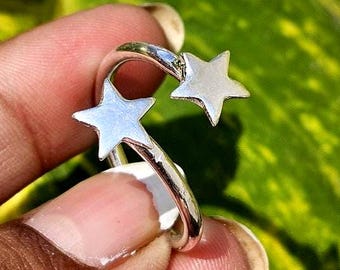 Anillo de estrella de plata esterlina: joyería celestial ajustable