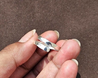 Handmade Adjustable Sterling Silver Wrap Ring, Hammered Textured Band, Minimalist Modern Jewelry, Unisex Thumb ring, Stacking Ring for gift