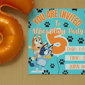 Bluey Birthday Invitation | Editable Kids Party Invite | Free Maze Printable