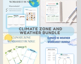 Climate Zones & Weather Science Bundle: Printable Geography Worksheets