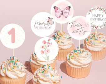 Cupcake-Topper Mit Schmetterlingen – Doppellagige Papier-Zahnstocher, 24 Stück, Für Geburtstagsdeko