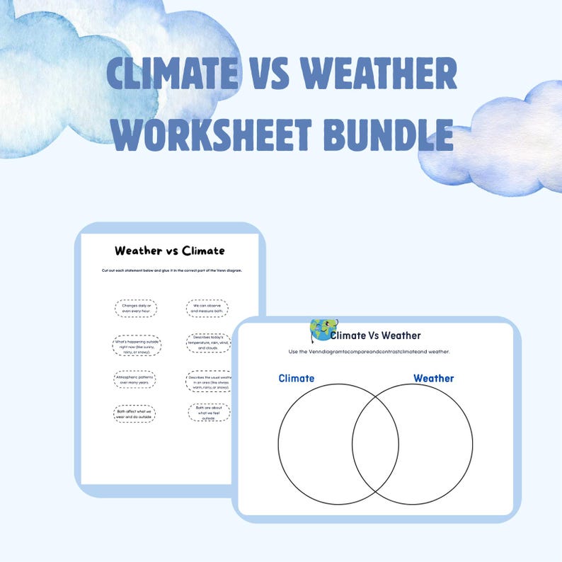 Climate Vs Weather Venn Diagram – Cut and Paste Science Worksheet ...