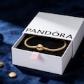 Pandora Moments Snake Chain Bracelet – 14k Gold Plated, Compatible with Charms