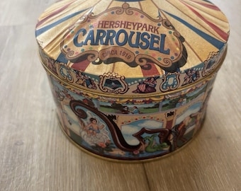 Vintage 1996 Hershey Park Carousel Tin Container / Hometown Series Canister 13