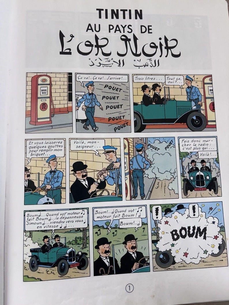 Tintin Au Pays De L'or Noir Herge Casterman 1971 French Language Comic Book VtG image 8