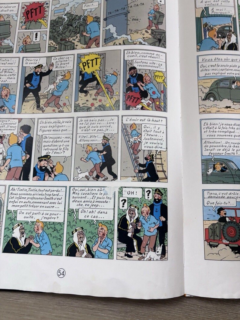 Tintin Au Pays De L'or Noir Herge Casterman 1971 French Language Comic Book VtG image 9