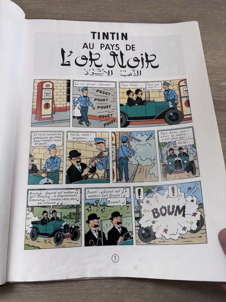 Tintin Au Pays De L'or Noir Herge Casterman 1971 French Language Comic Book VtG image 7