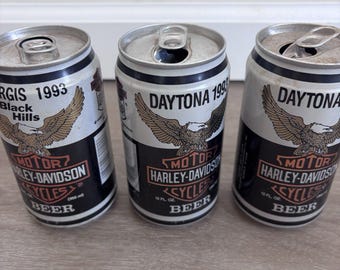 Harley Davidson Beer Cans Vintage 1993 Daytona Sturgis Bike Week Empty Lot 3