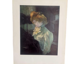 Placa de impressão de livro de arte vintage Henri De Toulouse-Lautrec The Modiste dezesseis 1900