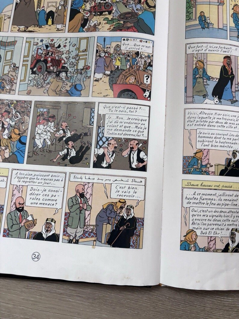 Tintin Au Pays De L'or Noir Herge Casterman 1971 French Language Comic Book VtG image 10