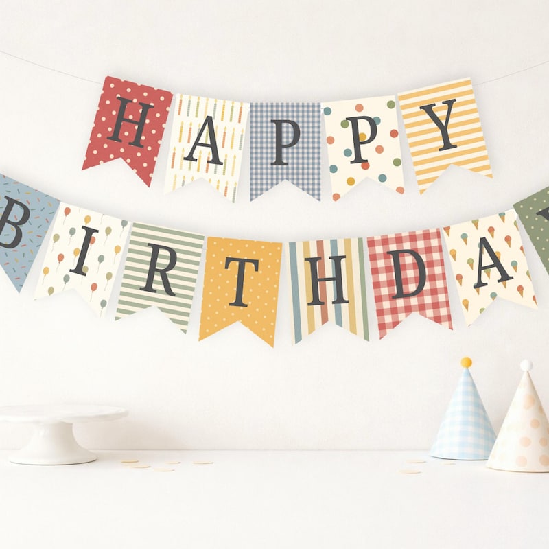 Happy birthday girlande zum ausdrucken - Etsy.de