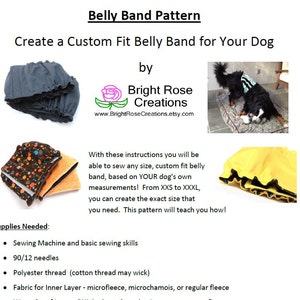 Dog Belly Band PDF Pattern, Sewing Instructions, Do It Yourself, DIY, Canine Abdominal Wrap, Make Any Size, xxs to XXXL, Small Breed Giant image 2