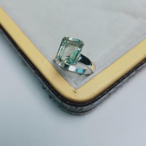 Green Amethyst Ring Natural Prasiolite • Light Green Gemstone Ring • Handmade Sterling Silver Jewelry • February Birthstone Gift for Her