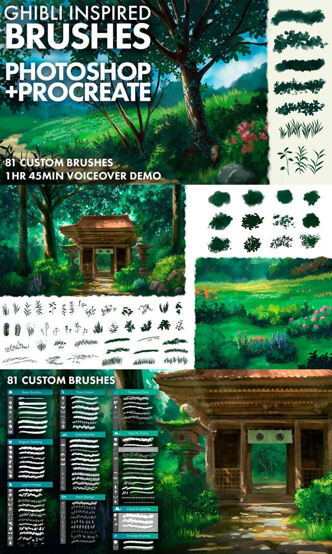 Ghibli-inspired Brushes 2 for Photoshop and Procreate - Studio Ghibli ...