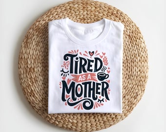 Maglietta "Stanca come una mamma": maglietta divertente per mamme - Mom Cat Design
