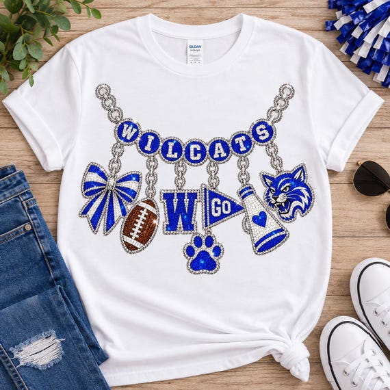 Wildcats Rhinestone PNG, Wildcats Football PNG, Football Mom Design, Game Day Sublimation, Cheer Team Shirt, Mascot PNG, Digital Download