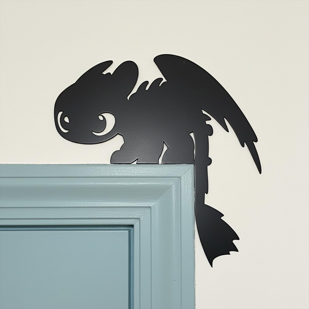 Dragon Silhouette Door Topper, Toothless Metal Door Frame Topper, How ...