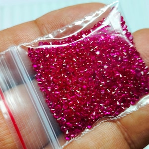 1000 st 1,5 MM naturlig röd rubin rundslipad lös ädelsten i parti