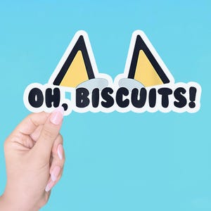 Bluey Oh Biscuits, Mum Dad Cartoon, Mother's Father's Day Sticker,  vinyl stickers Family Stickers, Laptop Stickers, Water Bottle Stickers,