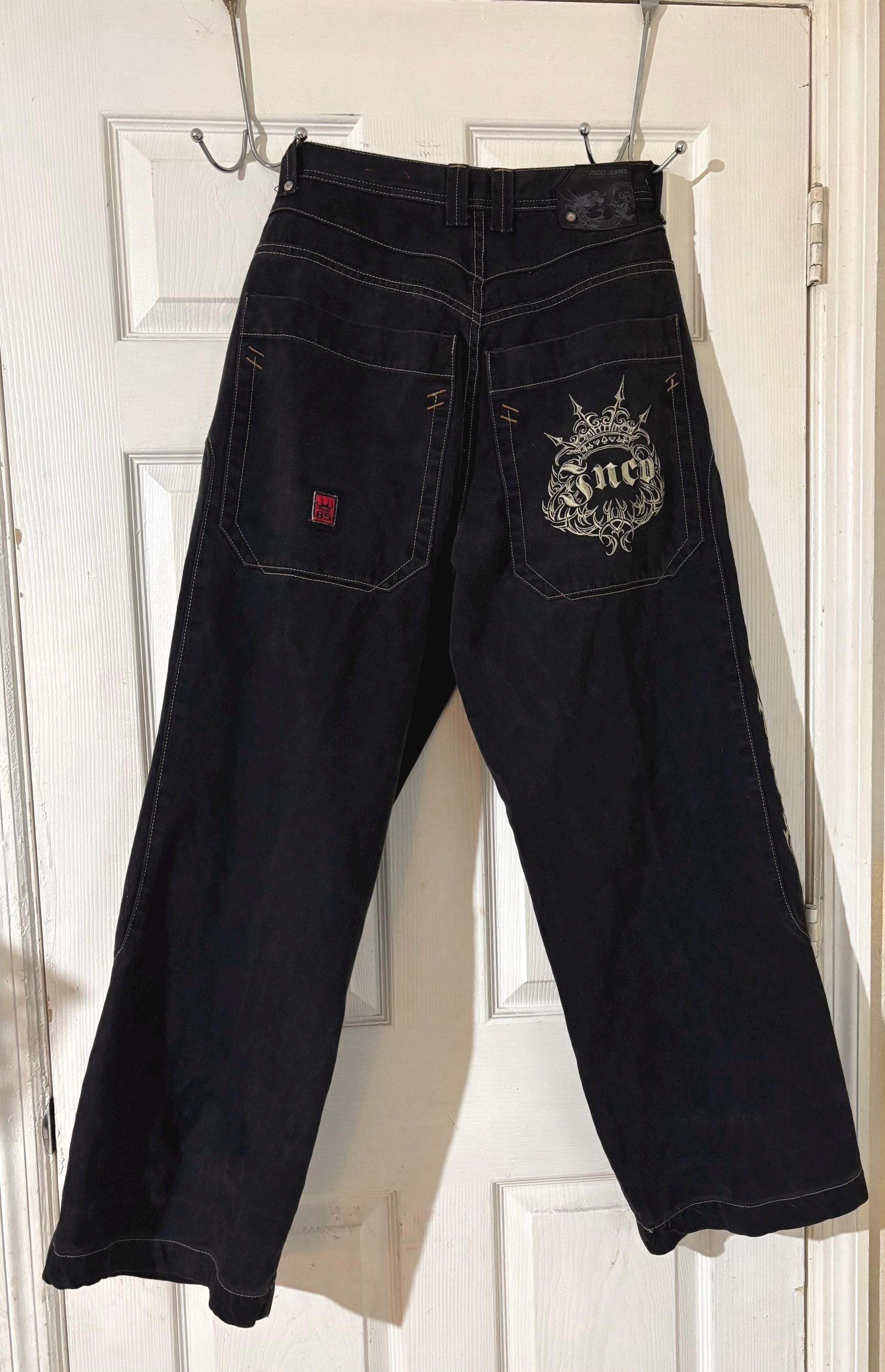 未使用00s GAME TIME リジッド ブラックバギージーンズ B系JNCO 未使用00s GAME TIME リジッド ブラックバギージーンズ B系JNCO