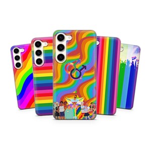HBTQ Rainbow Pride Flag mobilskal för Samsung S26 S24 Fe S25 Edge A56 A57 A36 A37 A17 A26, iPhone 14 Pro Max 13 15 Plus 16 17e, Pixel 10A