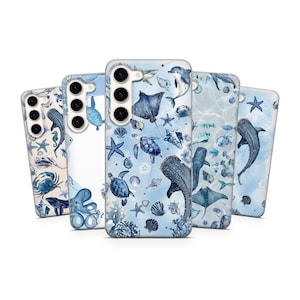 Valhaj, havssköldpadda mobilskal för Samsung S26 Fe S24 S25 A56 A57 A36 A37 A17 A26, iPhone 14 18 Pro Max 15 Plus 17e 16, Pixel 10a 11