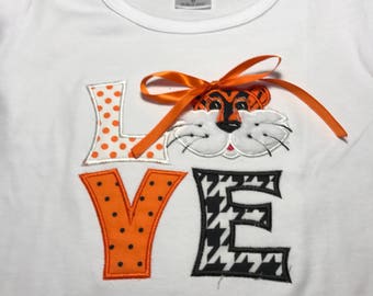 Girls Tiger Love shirt, Auburn tigers, Love shirt, Tiger shirt