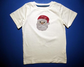 Baby one piece or  toddler tshirt - Embroidery and appliqued santa claus
