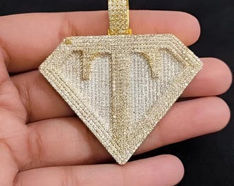 3CT Rundslipad Moissanithänge, 925 Sterling Silver 14k Guldplätering