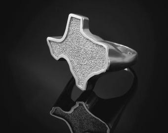 Anello in argento sterling con stemma dello stato del Texas, fede nuziale da uomo, regalo di anniversario